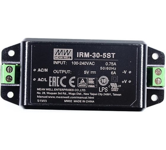 Источник питания Mean Well AC/DC IRM-30-5ST 30 Вт Т02249545