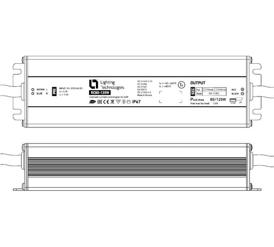 Светодиодный драйвер Световые технологии RC80-120W 1.05A DALI LED 120Вт 1050мА 2002002150