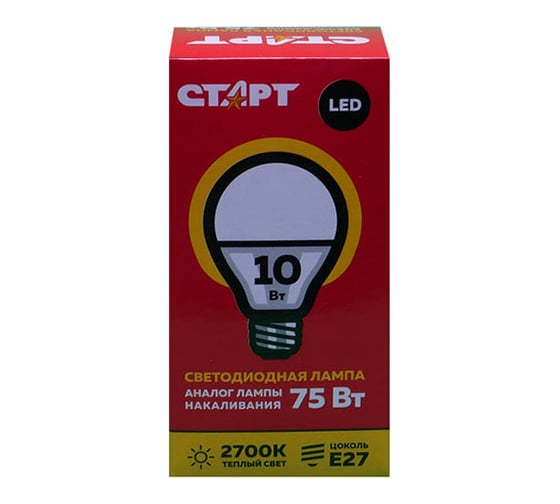 Светодиодная лампа в колбе лон СТАРТ ECO LEDSphereE27 10W теплый свет FP ECO LEDSphereE27 10W 30 FP СТАРТ ECO LEDSphereE27 10*W 30 FP