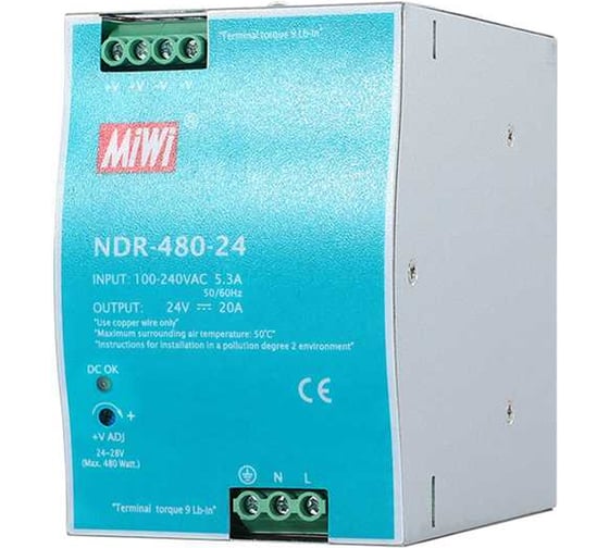 Блок питания MIWI на DIN-рейку NDR-480-24 35793708