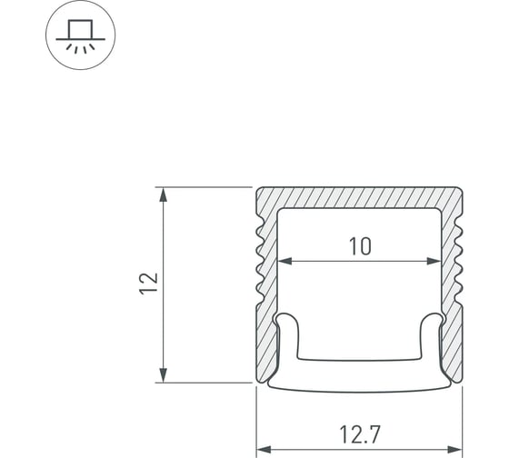 Профиль Arlight FANTOM-BENT-W12-SIDE-2000 ANOD 2м 040326(1)