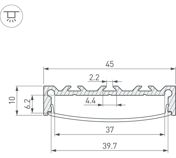Профиль Arlight LINE-4510-2000 ANOD 2м 049248