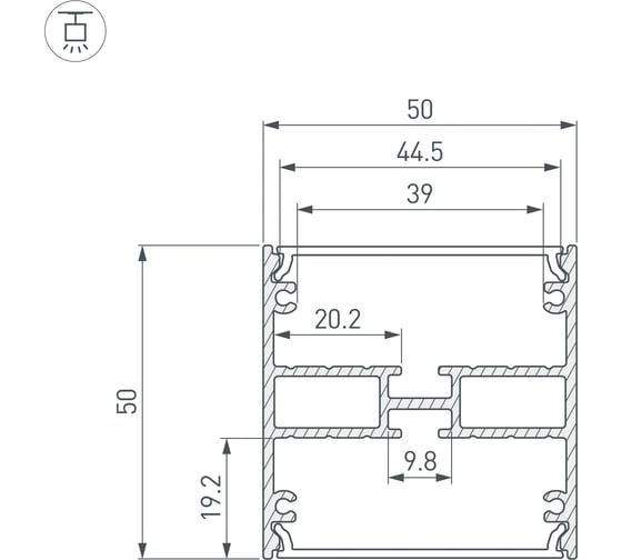 Профиль Arlight LINE-5050-DUAL-3000 ANOD 3м 047486