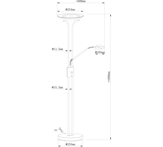 Торшер ARTE LAMP DUETTO A4329PN-2PB