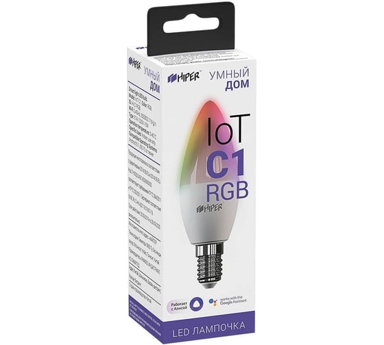 Умная LED лампочка Hiper HI-C1 RGB 524362