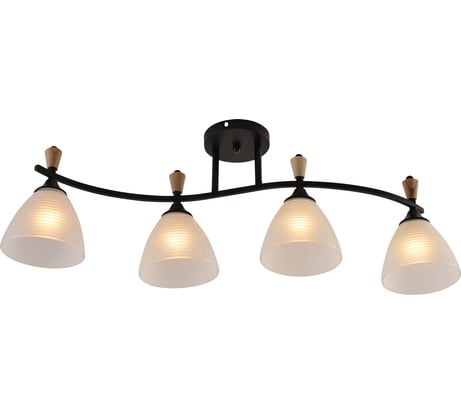 Потолочная люстра ReLuce 01589-3.3-04B BK+WOOD