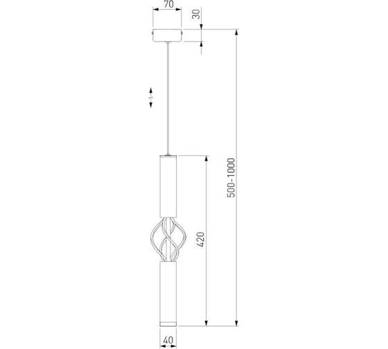 Подвесной светильник Eurosvet, 50191, 1 LED, черный/золото a049107