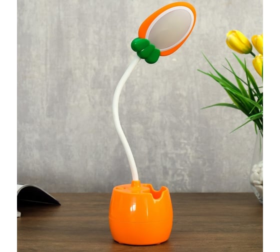 Настольная лампа RISALUX 23775/1 LED 4Вт USB АКБ оранжевый 6х7,2х34 см 4734799