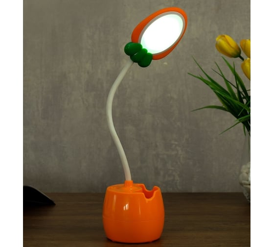 Настольная лампа RISALUX 23775/1 LED 4Вт USB АКБ оранжевый 6х7,2х34 см 4734799