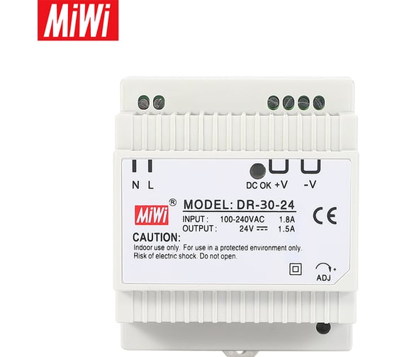 Блок питания на DIN-рейку MIWI DR-30-12