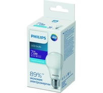 Светодиодная лампа PHILIPS Груша E27 7W = 65W холодный свет Ecohome 929002299167