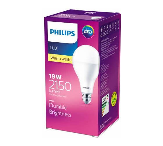 Светодиодная лампа PHILIPS E27 19W = 160W теплый дневной свет EyeComfort 929002004049