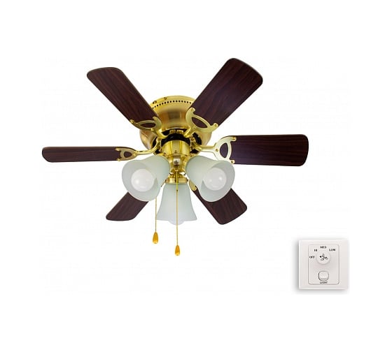 Люстра вентилятор DREAMFAN Fast Satin Brass REG 76 90109 1
