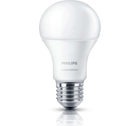 Светодиодная лампа PHILIPS Scene Switch теплый свет диммируемая EyeComfort 929001208727 1