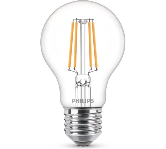 Филаментная светодиодная лампа PHILIPS E27 6W = 60W теплый свет 929001974513 1