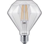 Филаментная светодиодная лампа PHILIPS E27 5W = 40W теплый свет диммируемая Diamond 929001935701