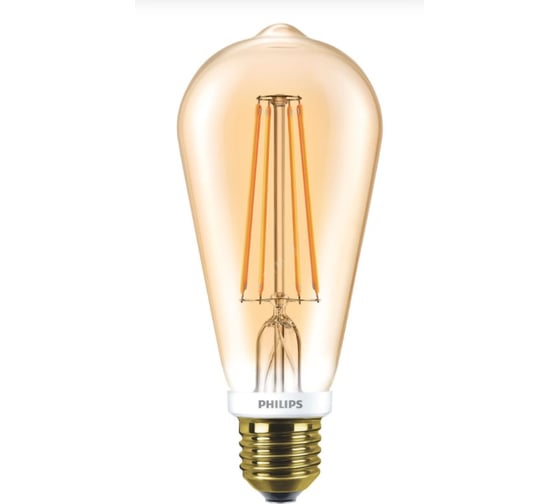 Филаментная светодиодная лампа PHILIPS E27 7W = 60W очень теплый свет диммируемая 929001228908 1