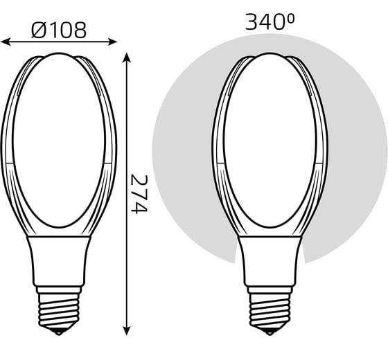 Лампа Gauss Basic BT110, AC180-240V, 50W, 4900lm, 6500K, E40, LED, 1/20 11834352