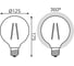 Лампа Gauss Basic Filament G125 5,5W 300lm 2200К Е27 golden LED 1111246 4