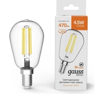 Лампа Gauss Filament ST45 Е14 4.5W 470lm 2700К LED 1141115 16436090