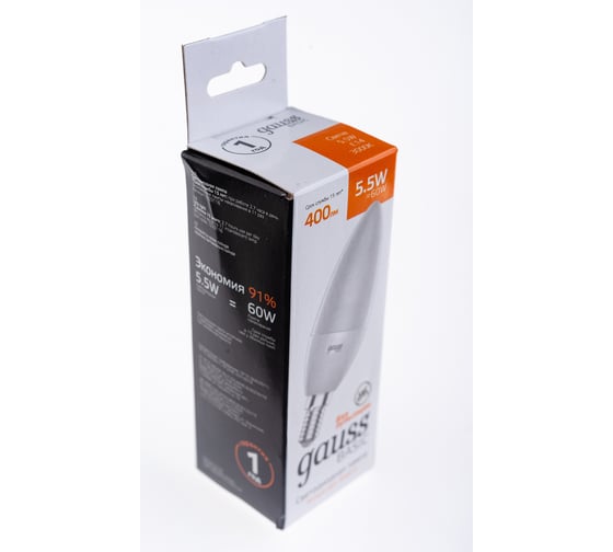 Лампа Gauss Basic Свеча 5,5W 400lm 3000K E14 LED 1033116