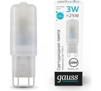 Лампа Gauss Elementary G9, AC220-240V, 3W, 240lm, 4100K, пластик, LED 14923