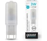 Лампа Gauss Elementary G9, AC220-240V, 3W, 240lm, 4100K, пластик, LED 14923