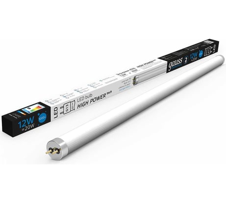 Лампа Gauss Elementary T8 12W 1000lm 6500K G13 600mm стекло LED 93032