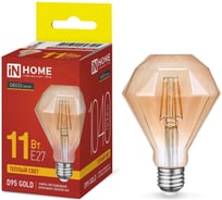 Лампа IN HOME сд LED-D95-deco gold 11Вт 230В E27 3000K 1040Лм бриллиант золотистая 4690612056104