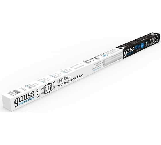 Лампа Gauss Elementary T8, 10W, 800lm, 6500K, G13 600mm стекло поворотная LED 1/30 93030-R
