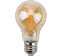 Светодиодная филементная лампа ЭРА LED A60-9W-827-E27 груша, золотая, gold Б0035038