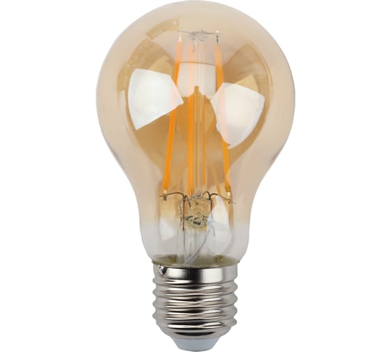 Светодиодная филементная лампа ЭРА LED A60-9W-827-E27 груша, золотая, gold Б0035038 1