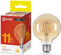 Лампа IN HOME сд LED-GL95-deco gold 11Вт 230В E27 3000K 1040Лм золотистая 4690612056043 00-00297742