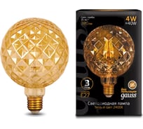 Лампа Gauss Filament G120, 4W, 380lm, 2400К, Е27, golden, LED 105802004