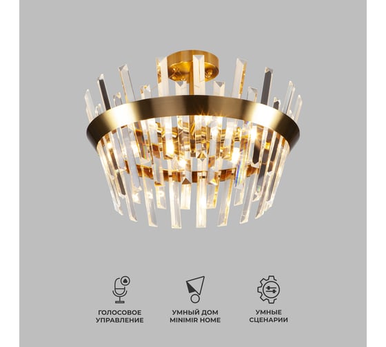 Потолочный светильник Eurosvet 10111/5 золотая бронза / прозрачный хрусталь Strotskis a047846 1