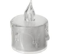 Ночник RISALUX Морозная свеча LED 3000К от батареек AG13 белый 3,5x3,5x5см 7635839