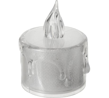 Ночник RISALUX Морозная свеча LED 3000К от батареек AG13 белый 3,5x3,5x5см 7635839
