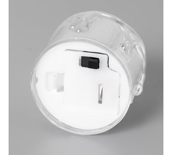 Ночник RISALUX Морозная свеча LED 3000К от батареек AG13 белый 3,5x3,5x5см 7635839