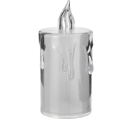 Ночник RISALUX Морозная свеча LED от батареек 3хAG13 белый 3,5x3,5x8 см 9186993