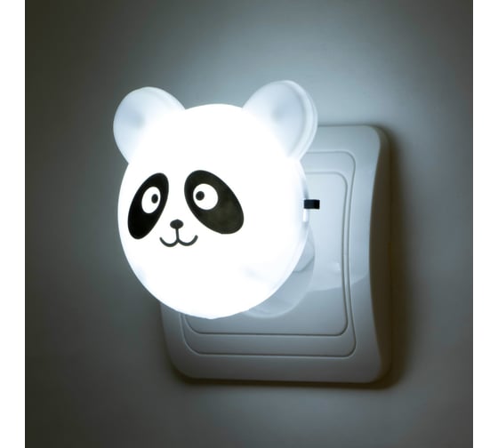 Ночник RISALUX Панда с датчиком освещенности, 4_LED х 1 Вт, 9 см (220В) белый 1010895