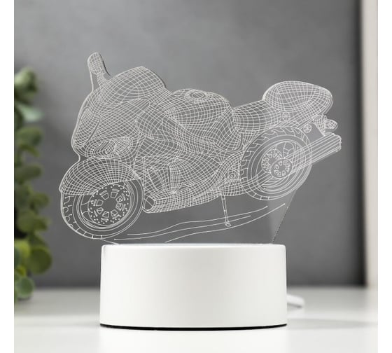 Светильник RISALUX Гоночный мотоцикл LED белый от сети 9,5x16x14 см 3590502