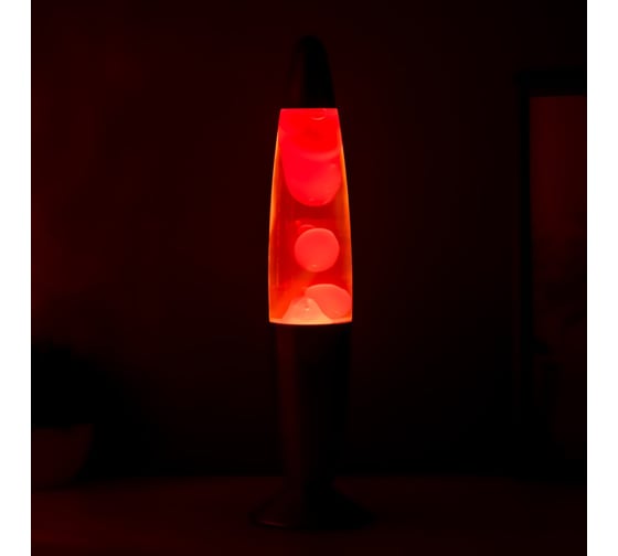 Светильник RISALUX настольный металл, стекло, воск Лава Е14 25-35W серебро 34x8,5x8,5 см 3484018