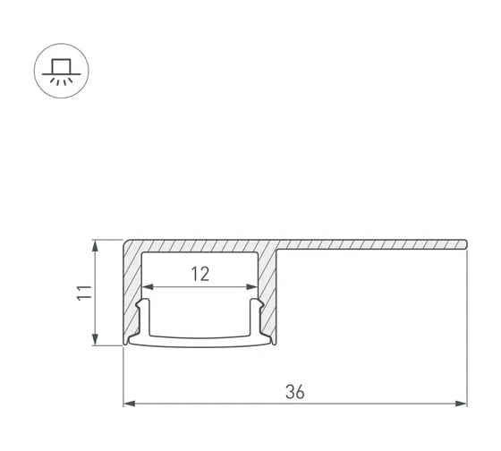 Профиль Arlight ARH-DECORE-S12-LINE-EDGE-3000 ANOD, 3м 052994