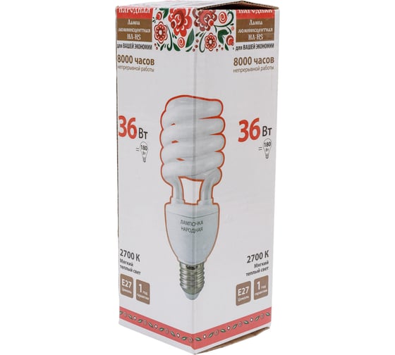Люминесцентная лампа TDM ELECTRIC НЛ-HS-36 Вт-2700 К–Е27 SQ0347-0031