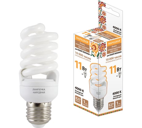 Люминесцентная лампа TDM ELECTRIC НЛ-FST2-11 Вт-4000 К–Е27 SQ0347-0020