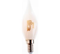 Лампа Gauss Filament, свеча на ветру, 9W, 590lm, 3000К, Е14, milky, LED, 1/10/50 104201109