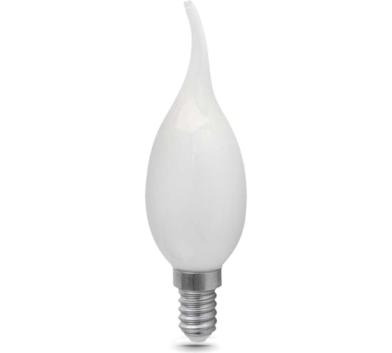Лампа Gauss Filament, свеча на ветру, 9W, 590lm, 3000К, Е14, milky, LED, 1/10/50 104201109