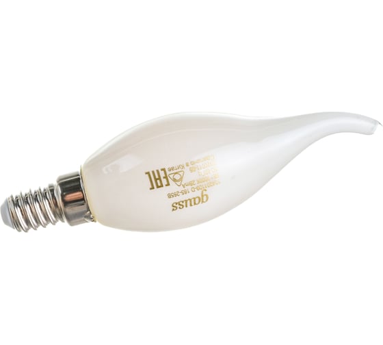 Лампа Gauss Filament, свеча на ветру, 9W, 590lm, 3000К, Е14, milky, диммируемая, LED, 1/10/50 104201109-D