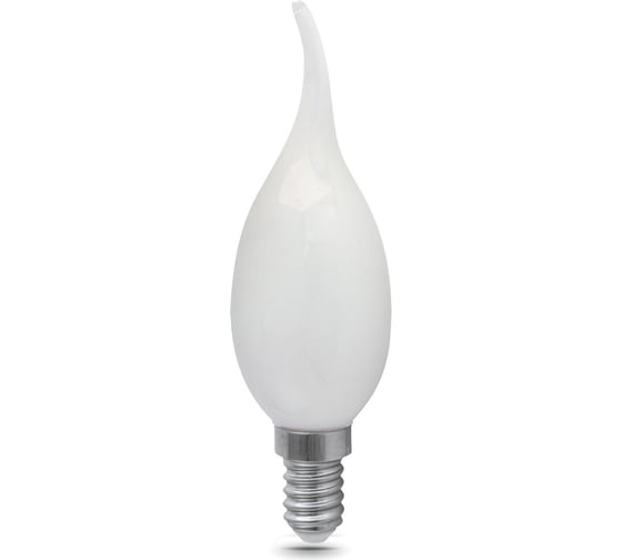 Лампа Gauss Filament, свеча на ветру, 9W, 610lm, 4100К, Е14, milky, диммируемая, LED, 1/10/50 104201209-D
