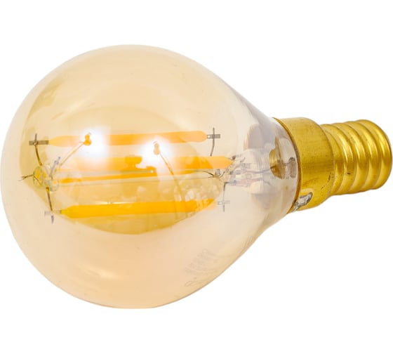 Лампа Gauss Filament, шар, 5W, 400lm, 2700К, Е14, golden, LED 105801005